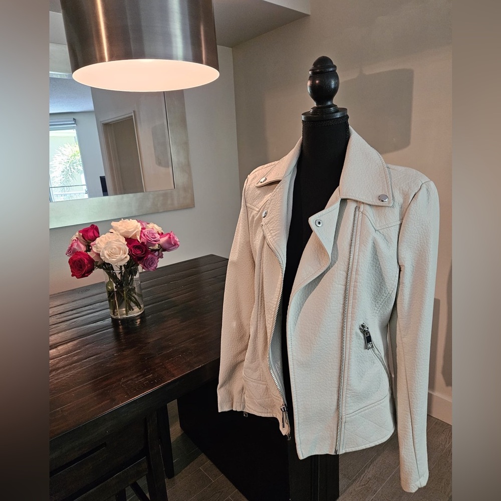Cream “leather-like” jacket